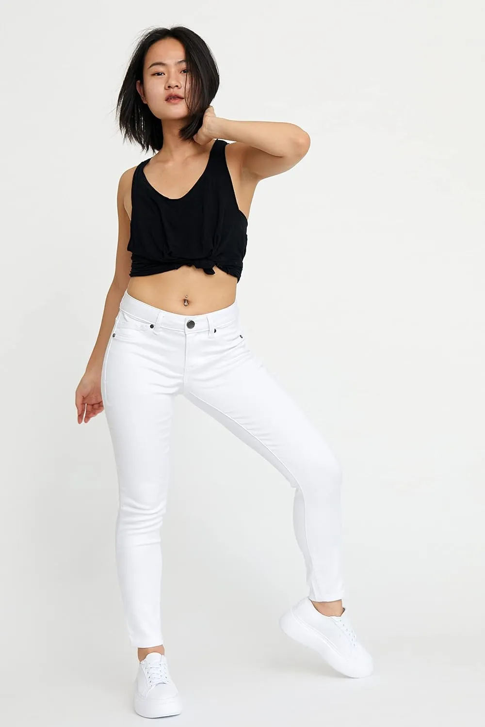 1822 Denim Women's Petite 26" Butter Mid-Rise Skinny Jeans