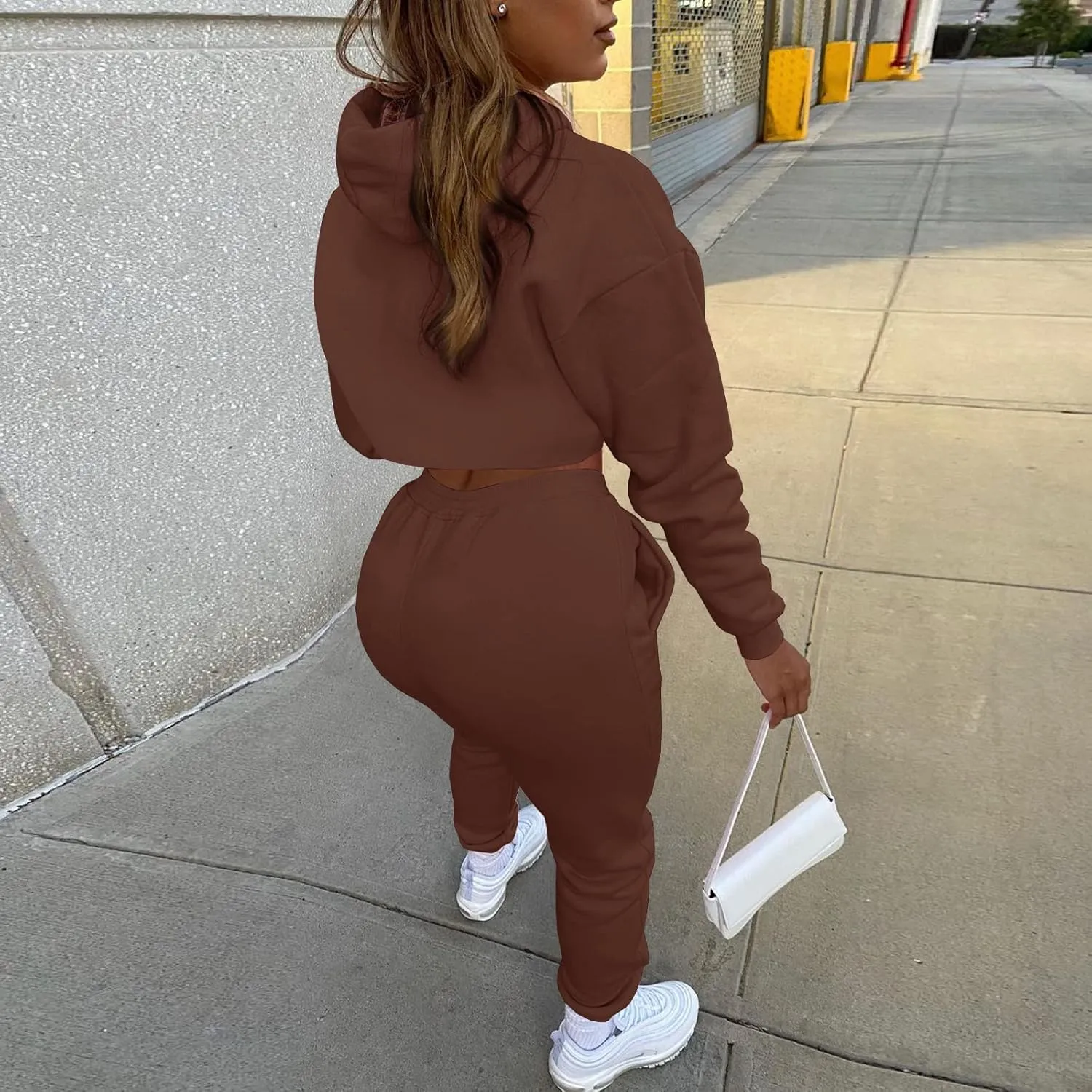 acelyn Womens Sexy 3 Piece Tracksuits Fall Long Sleeve Pullover Hoodie   Tank   Jogging Pants Outfits Sweatsuit Workout Sets