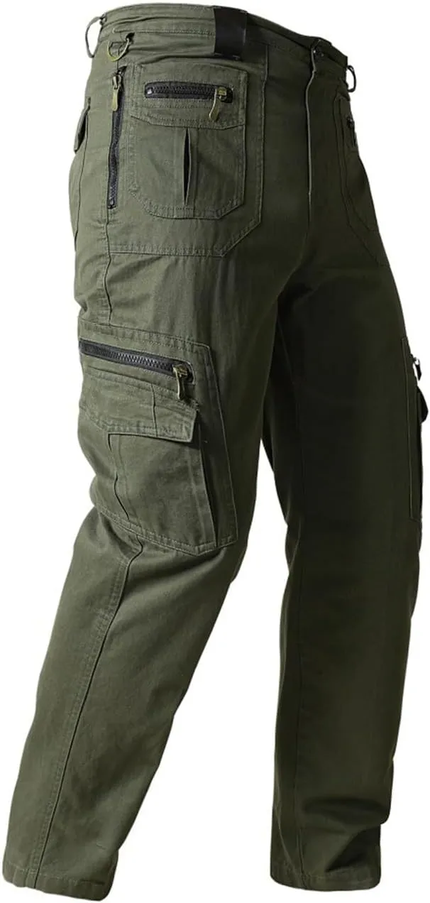 ADHOWBEW Men's Pants Relaxed Fit Work Cargo Pockets Outdoor Straight Pants
