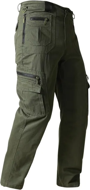 ADHOWBEW Men's Pants Relaxed Fit Work Cargo Pockets Outdoor Straight Pants