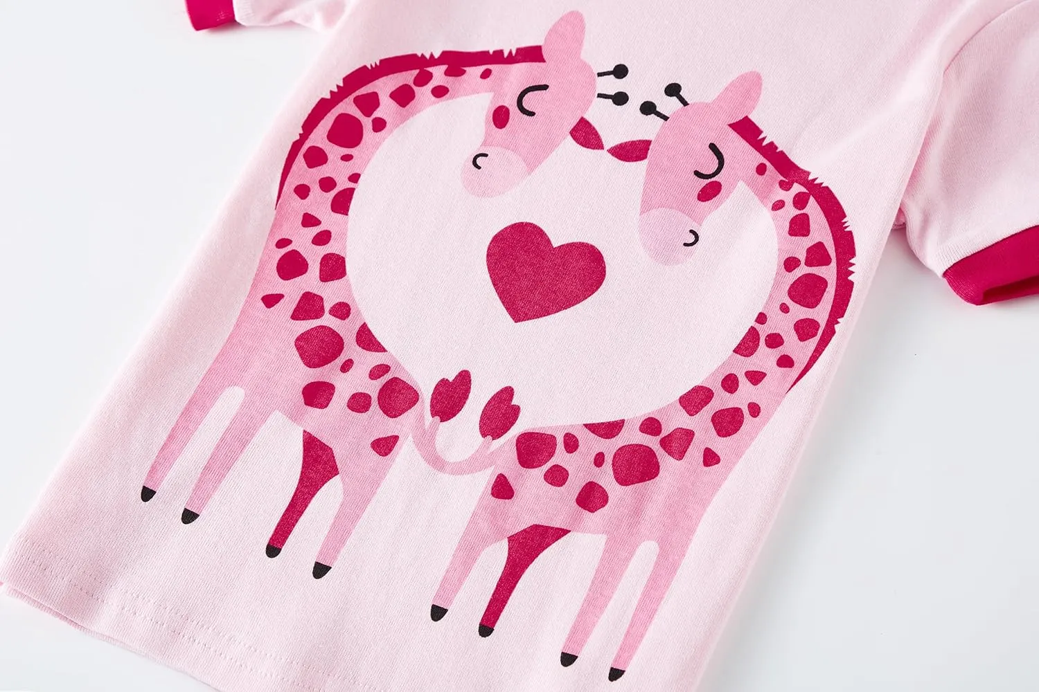 Akyzic Little Girls Pajamas 100% Cotton Short Sleeve Pjs Toddler Summer Sleepwear Kids Clothes Set 3t-10t