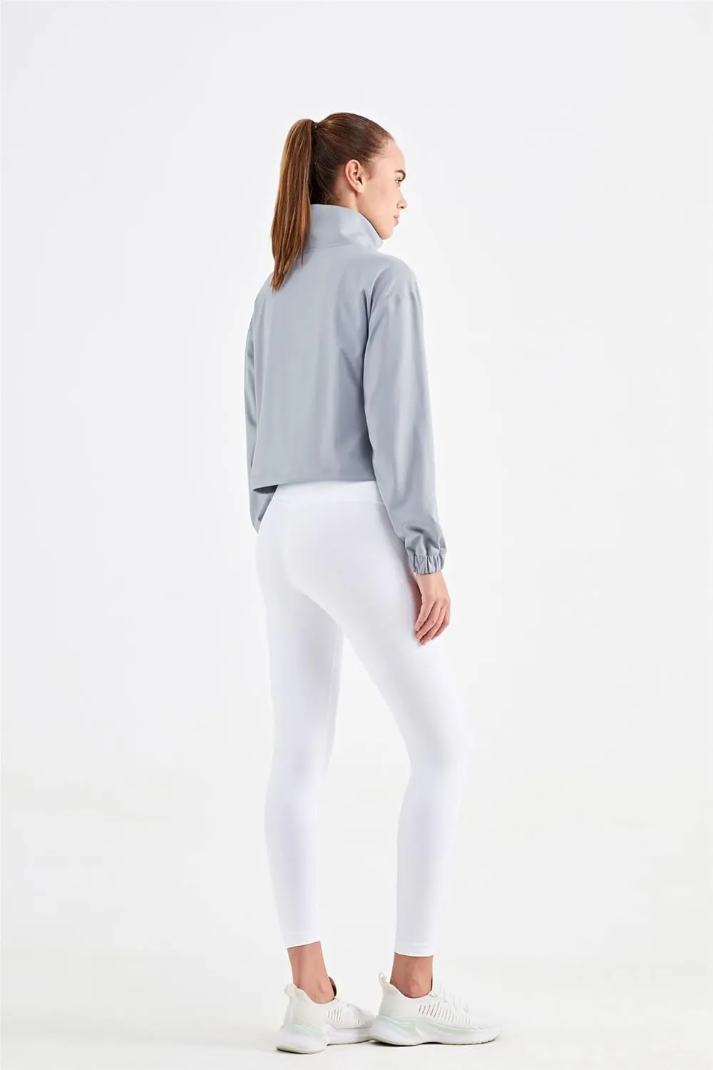 altiland Half Zip Pullover Cropped Jackets for Women Long Sleeve Workout Athletic Running Yoga Shirts
