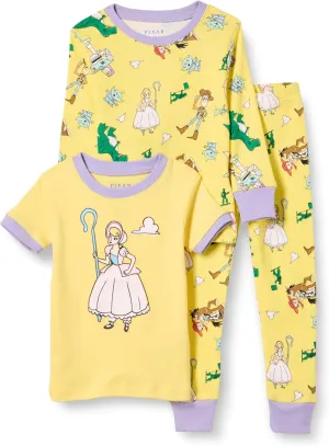 Amazon Essentials Disney | Marvel | Star Wars | Princess Girls and Toddlers' Snug-fit Cotton Pajamas, Pack of 3