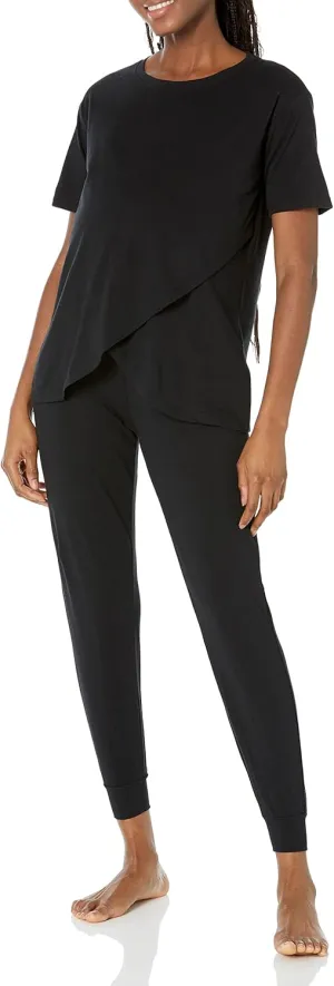 Amazon Essentials Women's Cotton Maternity and Nursing Sleepwear Pajama Set