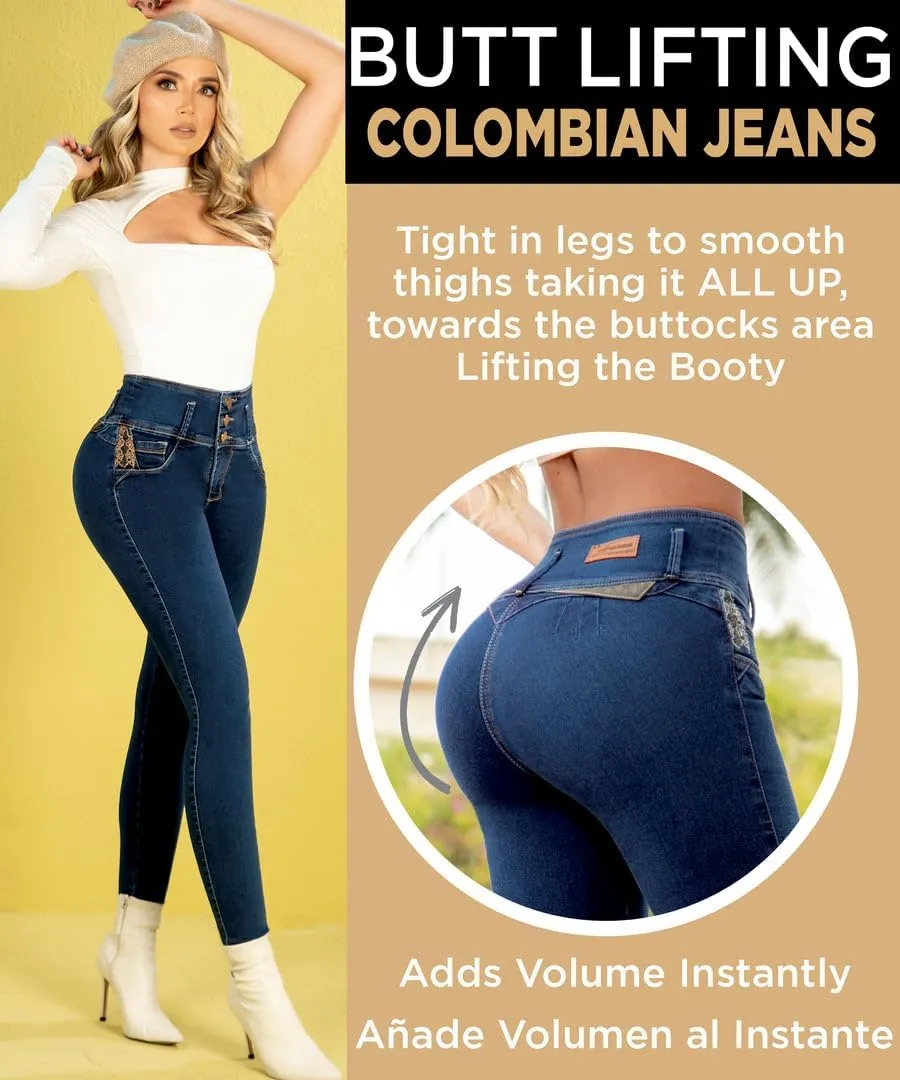 ARANZA High Waist Skinny Butt Lifting Jeans Colombian Stretch Jeans for Women