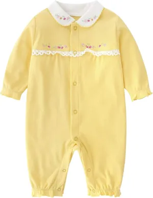 Baby One Piece Romper Soft Cotton Sleepwear Footed Jumpsuit for 0-12 Month Infant