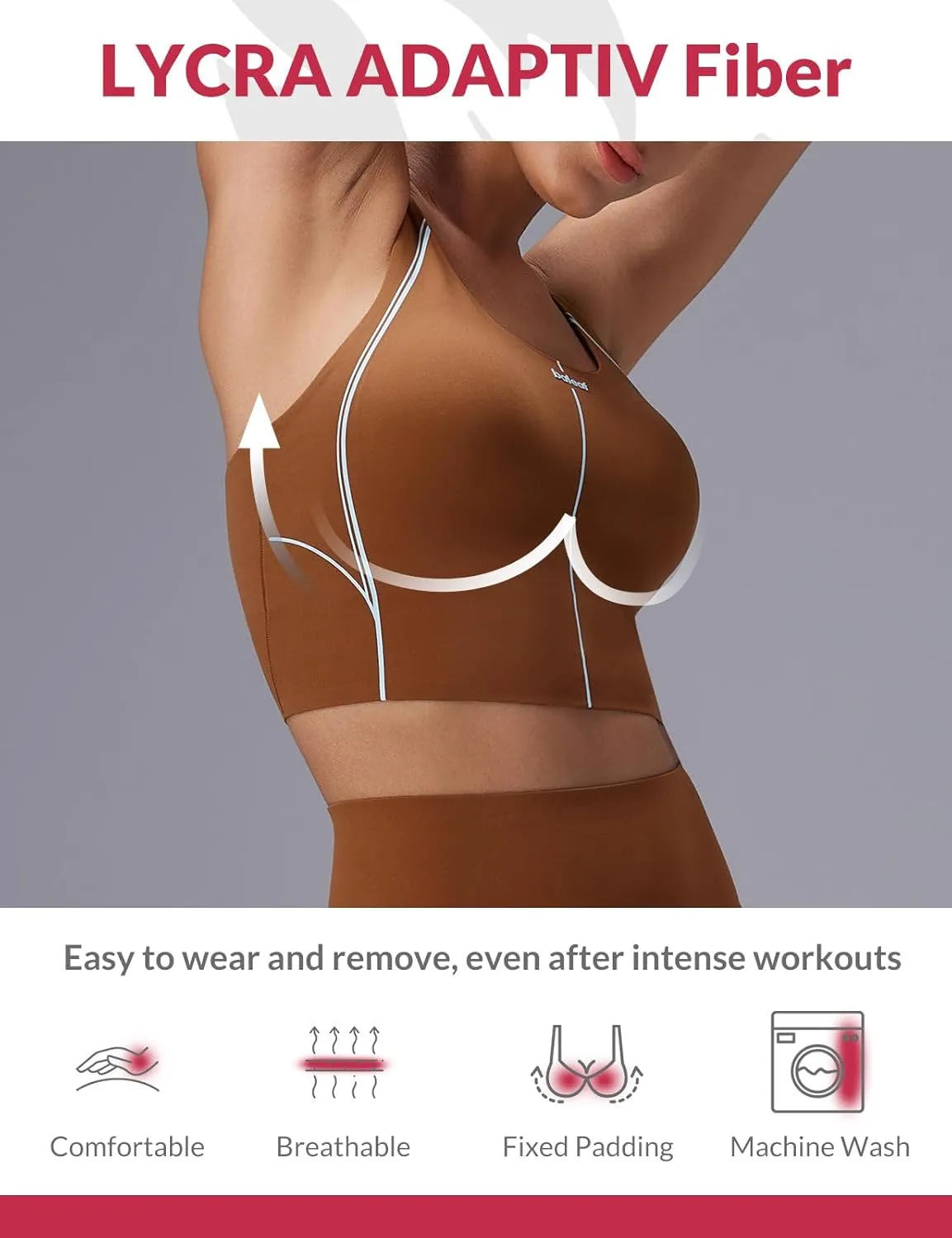 baleaf Freeleaf Broadway Womens Spaghetti Strap Dance Sports Bras, High Impact Crisscross Back, Padded Yoga Workout Tank Top