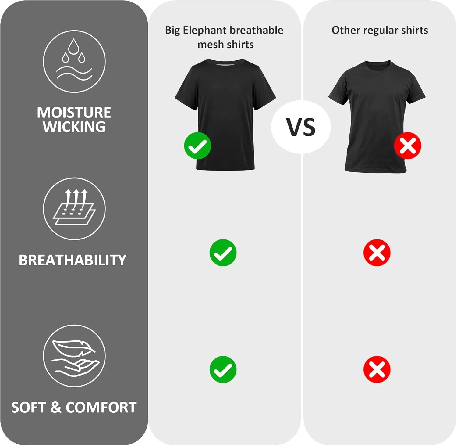 BIG ELEPHANT 4 Pack Boys Athletic Short T-Shirts, UPF 50  Sun Protection Rash Guard Shirts |Quick-Dry,Moisture-Wicking