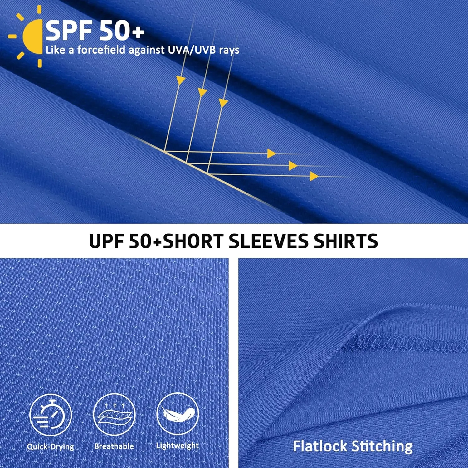 BIG ELEPHANT 4 Pack Boys Athletic Short T-Shirts, UPF 50  Sun Protection Rash Guard Shirts |Quick-Dry,Moisture-Wicking