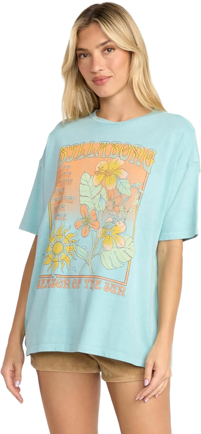 Billabong Women's Super Soft Cotton Knit Jersey Tee Short Sleeve T-Shirt (XS-XL)