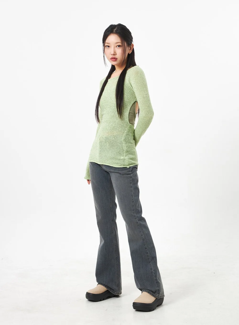 Bootcut Mid-Rise Jeans CA305