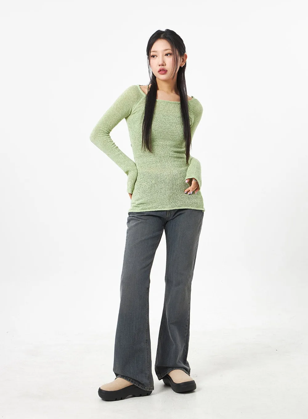 Bootcut Mid-Rise Jeans CA305