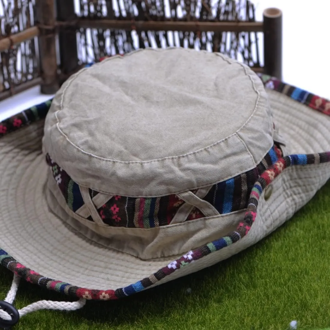 Bucket Hat for Men and Women, Wide Brim Floral Adjustable UV Protection Fishing Washed Sun Hats, Cowboy Hat