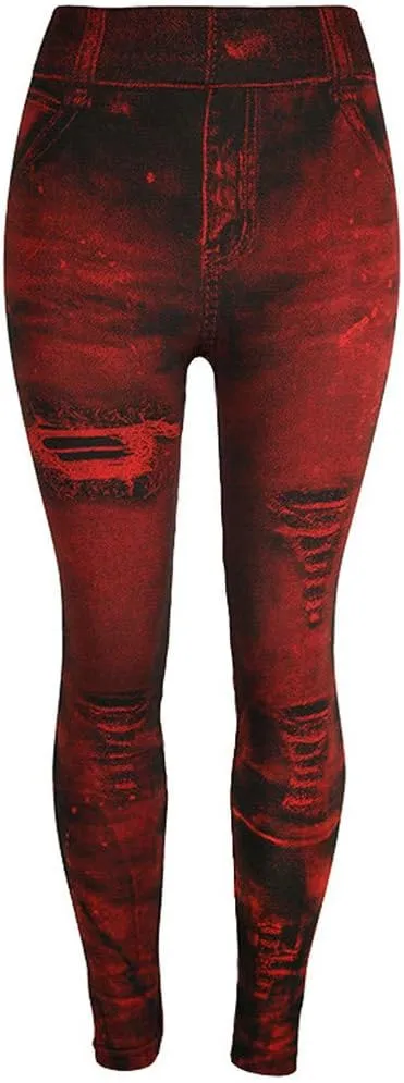 Butt Lifting Jeans for Women - High Waisted Skinny Straight Hip-up Leggings Stretch Jeans with Pocket