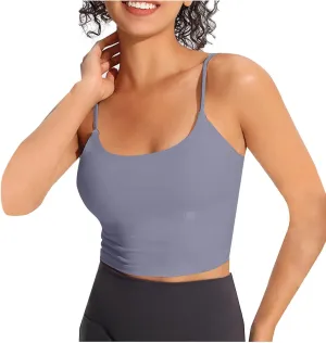 Camisole Top for Women with Bulit in Removable Bra Summer Spaghetti Strap Tanks Womens Workout Yoga Basic Cami Vest