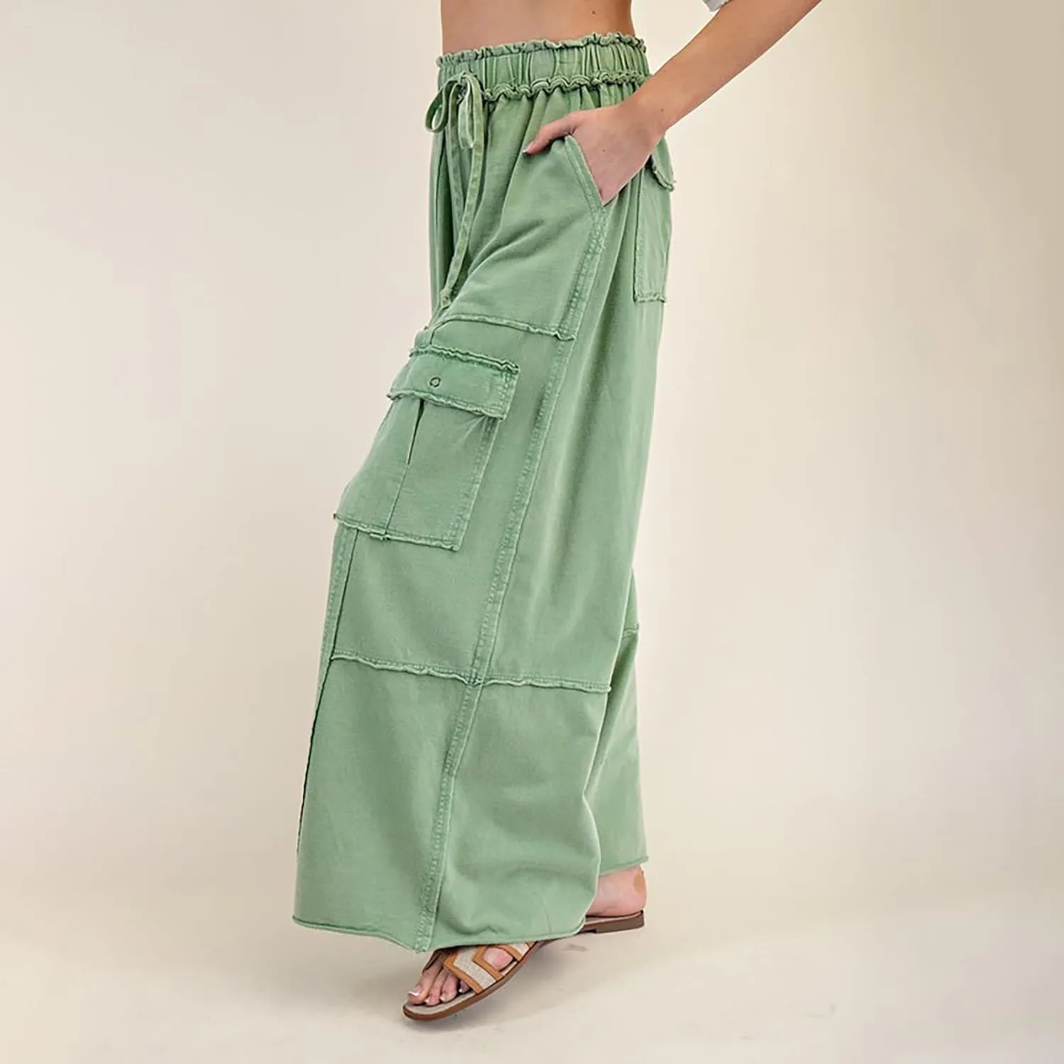 Cargo Jeans for Women Loose Fit High Waisted Wide Leg Jeans Lightweight Flowy Palazzo Pants with Pockets