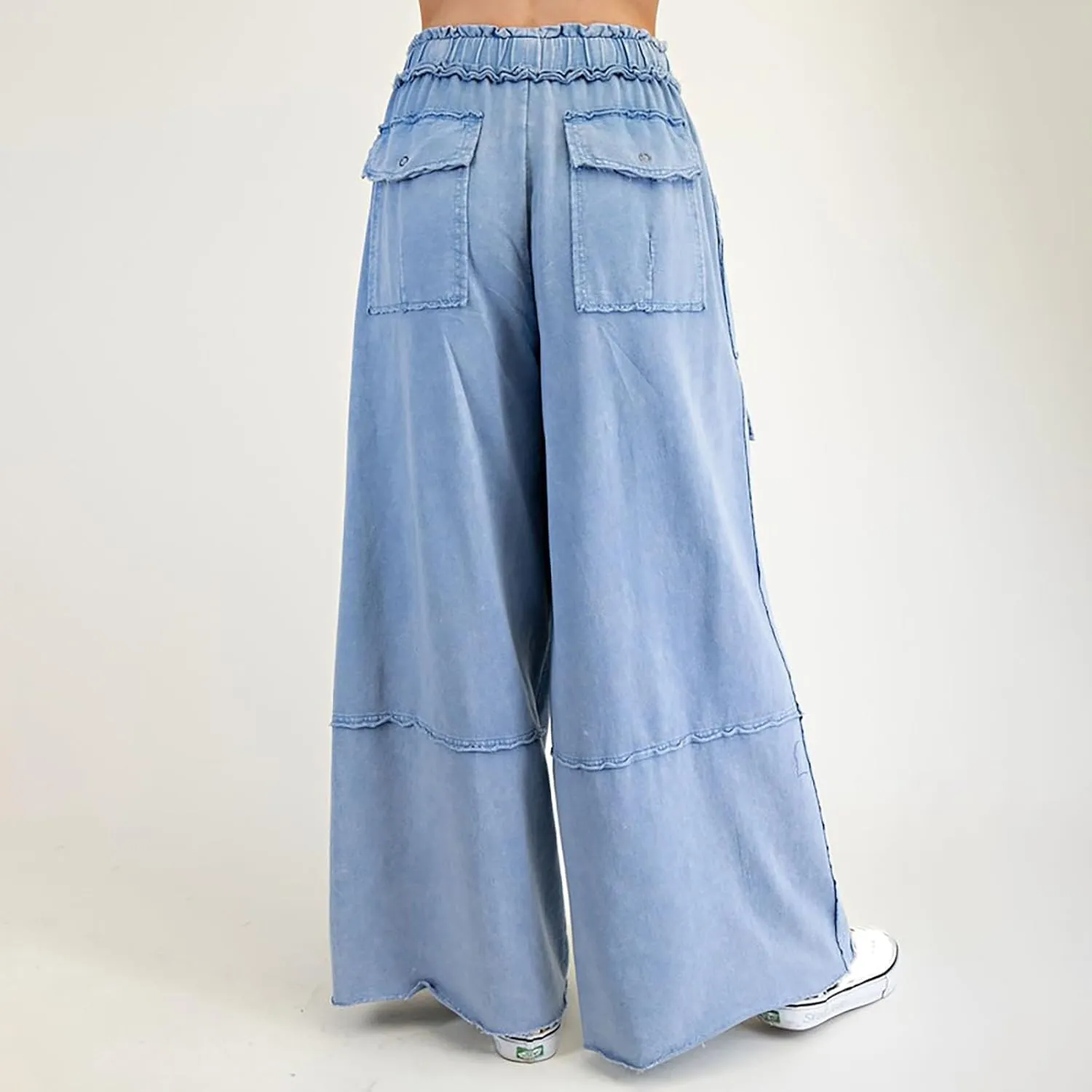Cargo Jeans for Women Loose Fit High Waisted Wide Leg Jeans Lightweight Flowy Palazzo Pants with Pockets