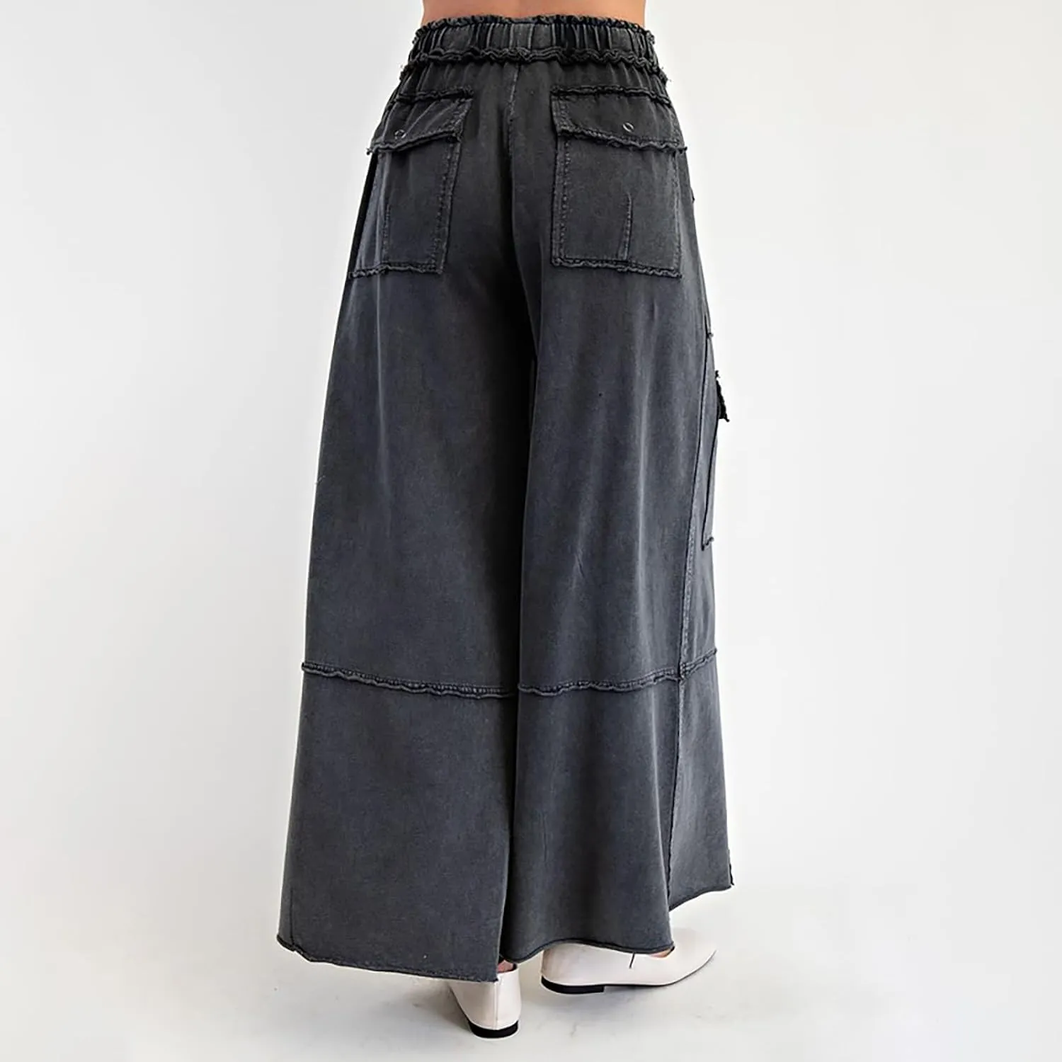 Cargo Jeans for Women Loose Fit High Waisted Wide Leg Jeans Lightweight Flowy Palazzo Pants with Pockets