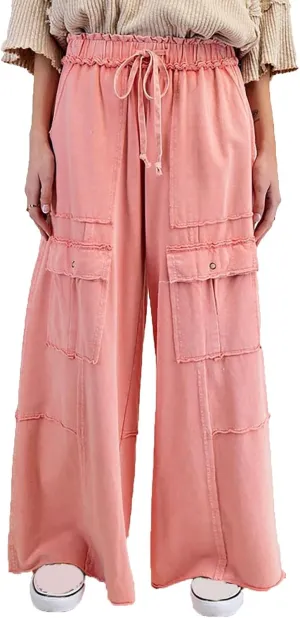 Cargo Jeans for Women Loose Fit High Waisted Wide Leg Jeans Lightweight Flowy Palazzo Pants with Pockets