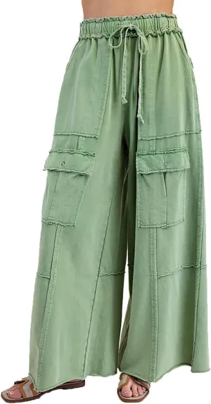 Cargo Jeans for Women Loose Fit High Waisted Wide Leg Jeans Lightweight Flowy Palazzo Pants with Pockets