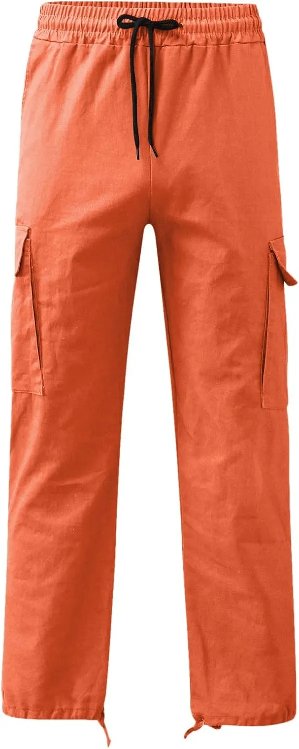 Cargo Pants for Men Joggers Sweatpants Relaxed Fit Work Pants with Multi Pockets Straight Leg Cargo Sweat Pants