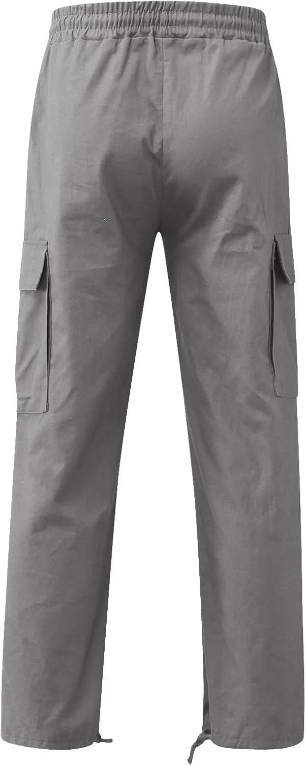 Cargo Pants for Men Joggers Sweatpants Relaxed Fit Work Pants with Multi Pockets Straight Leg Cargo Sweat Pants