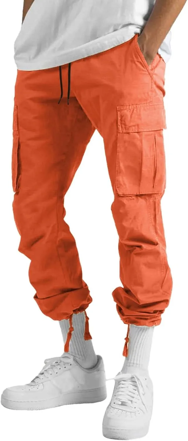 Cargo Pants for Men Joggers Sweatpants Relaxed Fit Work Pants with Multi Pockets Straight Leg Cargo Sweat Pants