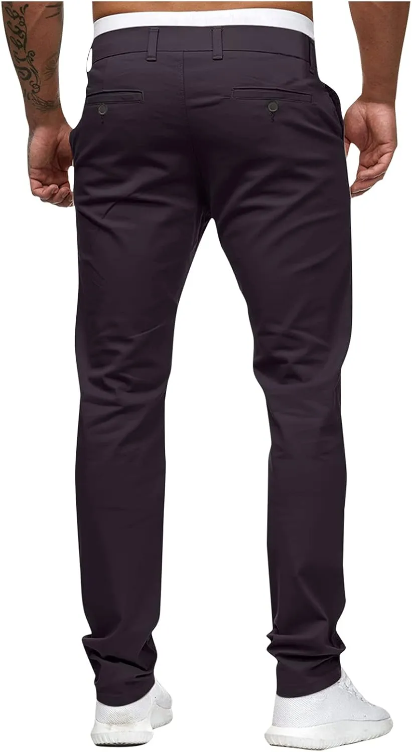 Cargo Pants for Men Relaxed Fit Casual Joggers Pants Cotton Drawstring Chino Workout Sweatpants Casual Long Trousers