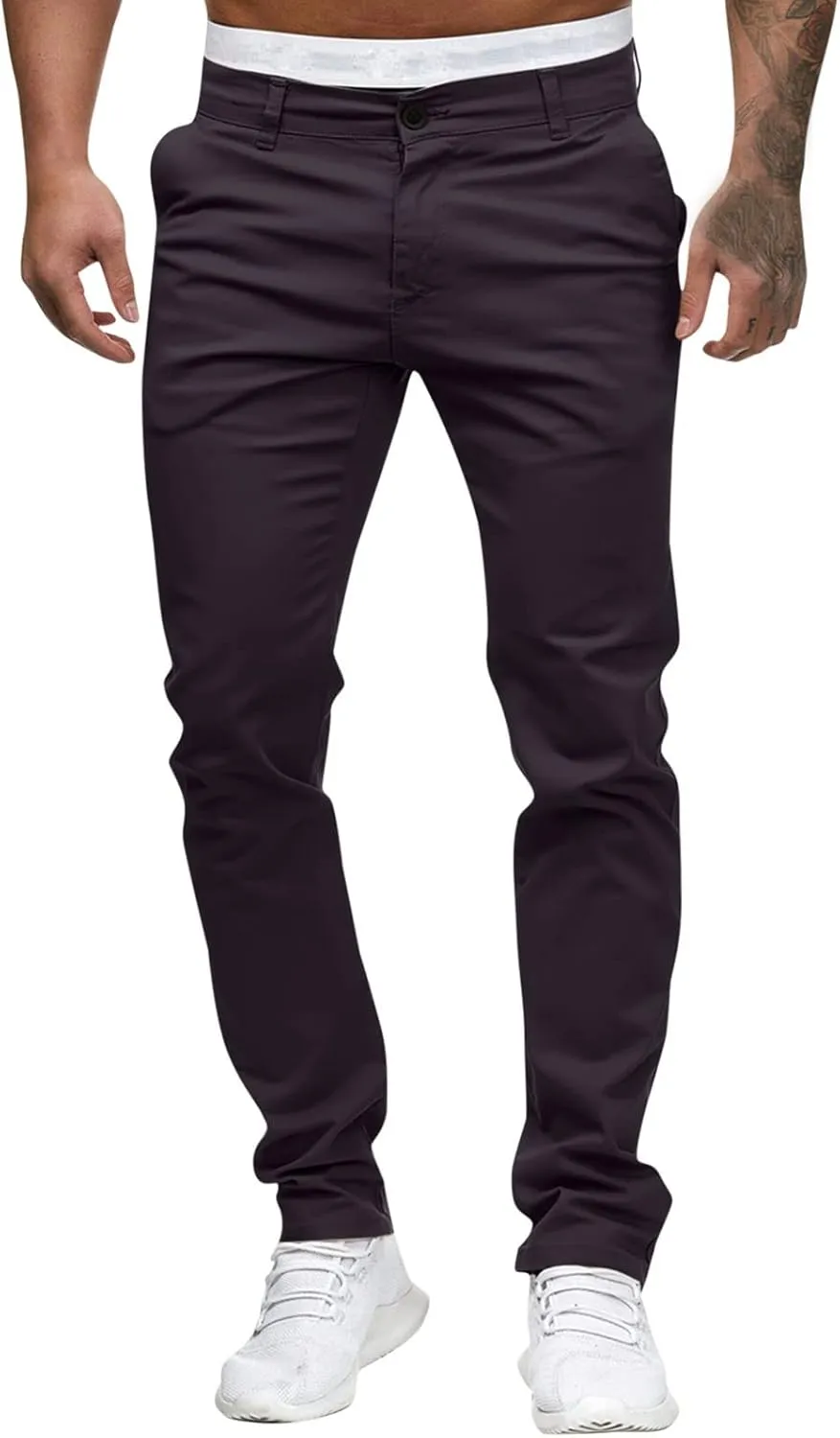 Cargo Pants for Men Relaxed Fit Casual Joggers Pants Cotton Drawstring Chino Workout Sweatpants Casual Long Trousers