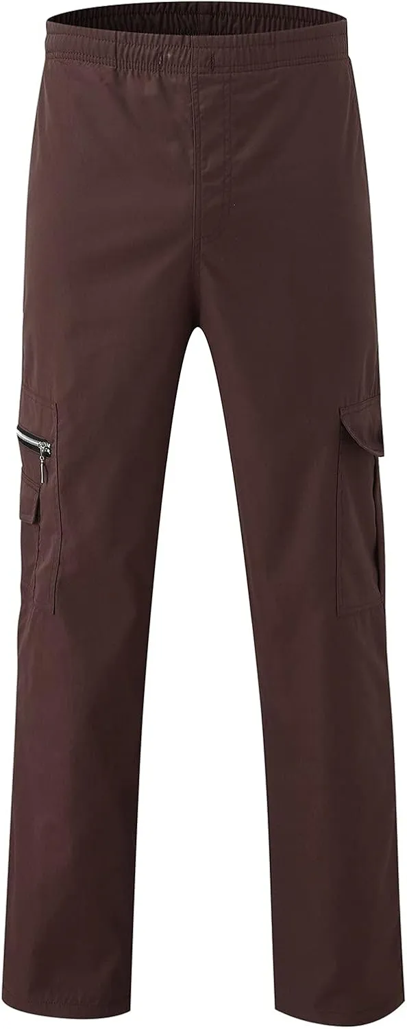 Cargo Pants for Men Relaxed Fit Elastic Bottom Men's Heavyweight Fleece Cargo Sweatpants Outdoor Joggers Sweatpants