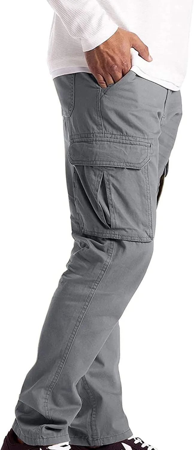 Cargo Pants for Men Relaxed Fit Golf Track Pant 2023 Men's Heavyweight Cargo Fleece Sweatpants Stretch Elastic Waist