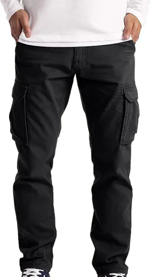 Cargo Pants for Men Relaxed Fit Golf Track Pant 2023 Men's Heavyweight Cargo Fleece Sweatpants Stretch Elastic Waist