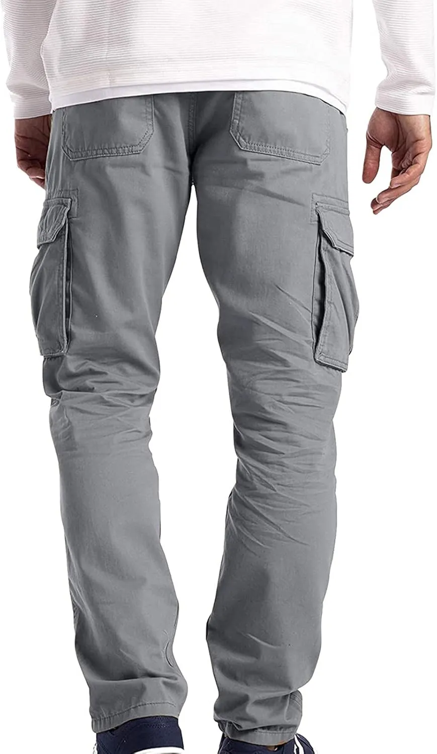 Cargo Pants for Men Relaxed Fit Golf Track Pant 2023 Men's Heavyweight Cargo Fleece Sweatpants Stretch Elastic Waist