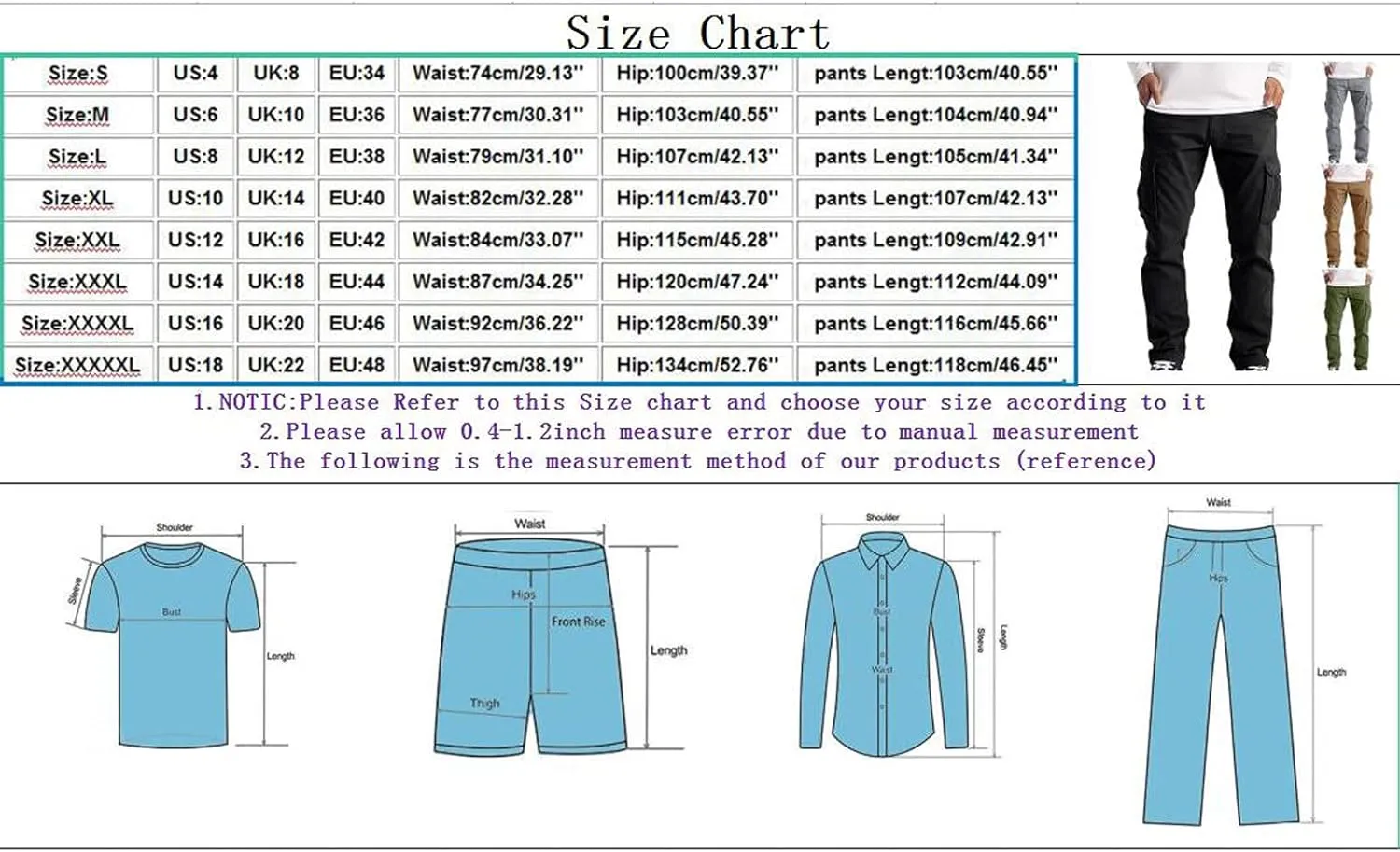 Cargo Pants for Men Relaxed Fit Golf Track Pant 2023 Men's Heavyweight Cargo Fleece Sweatpants Stretch Elastic Waist