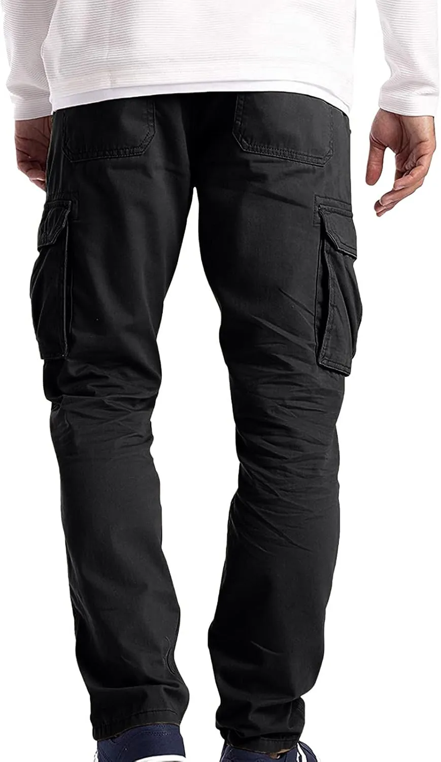 Cargo Pants for Men Relaxed Fit Golf Track Pant 2023 Men's Heavyweight Cargo Fleece Sweatpants Stretch Elastic Waist