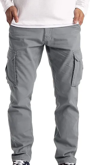 Cargo Pants for Men Relaxed Fit Golf Track Pant 2023 Men's Heavyweight Cargo Fleece Sweatpants Stretch Elastic Waist