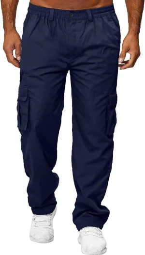 Cargo Pants for Men Relaxed Fit Jogger Sweatpants Motocross Dirt Bike Jogger Elastic Waist Pajama Pants with Pockets