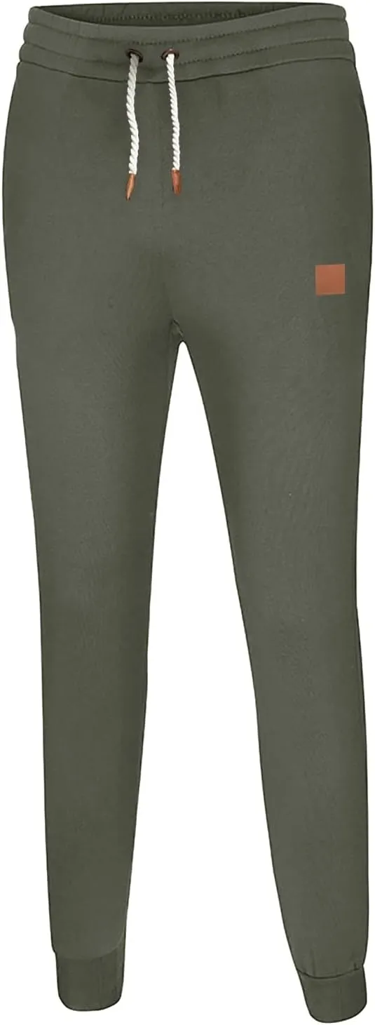 Cargo Pants for Men Relaxed Fit Mens Cargo Sweatpants Heavyweight Fleece Jogger Work Pants Drawstring Sports Trousers