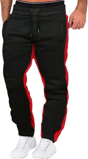 Cargo Pants for Men Relaxed Fit Men's Heavyweight Fleece Cargo Sweatpants Elastic Waist Baggy Workout Joggers Stretch