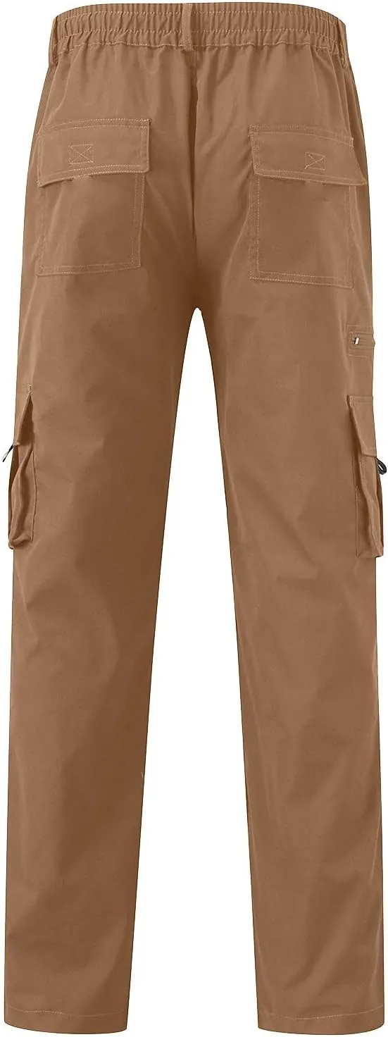 Cargo Pants for Men Relaxed Fit Pants Sports Sweats Casual Trousers Heavyweight Fleece Sweatpants with Pockets Men's