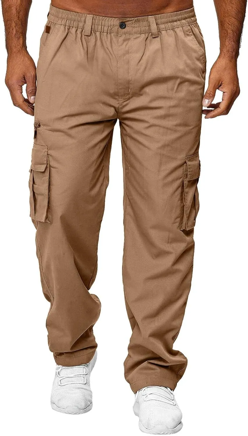 Cargo Pants for Men Relaxed Fit Pants Sports Sweats Casual Trousers Heavyweight Fleece Sweatpants with Pockets Men's