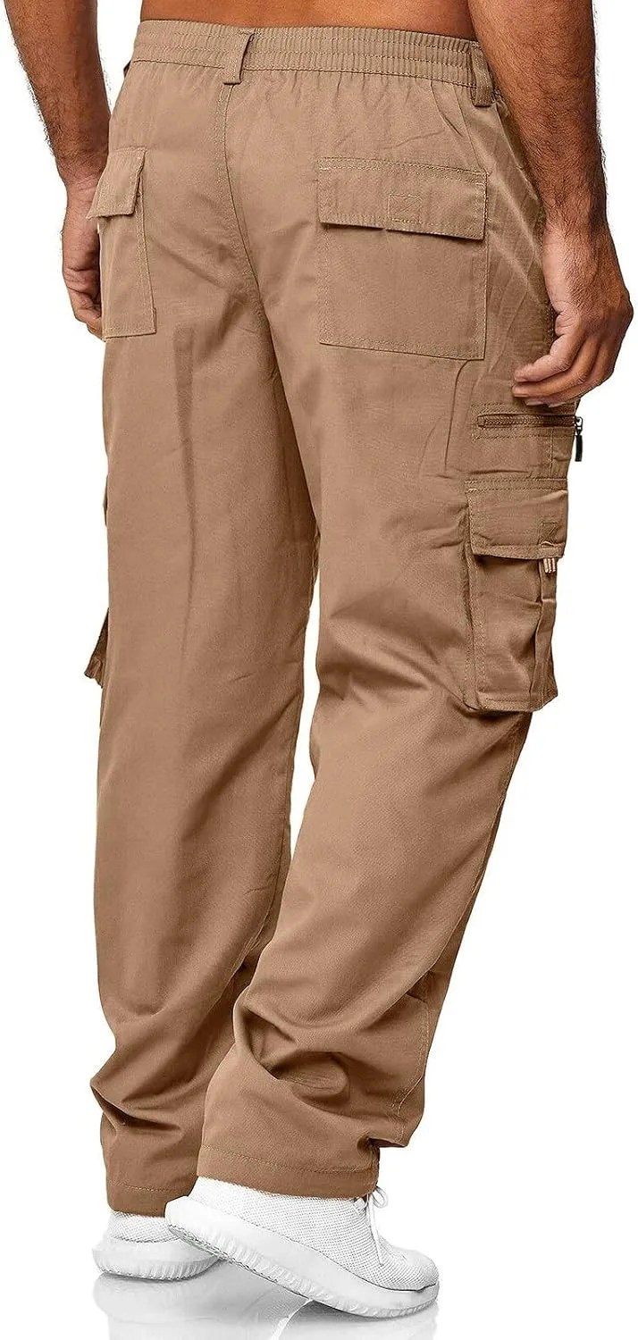 Cargo Pants for Men Relaxed Fit Pants Sports Sweats Casual Trousers Heavyweight Fleece Sweatpants with Pockets Men's