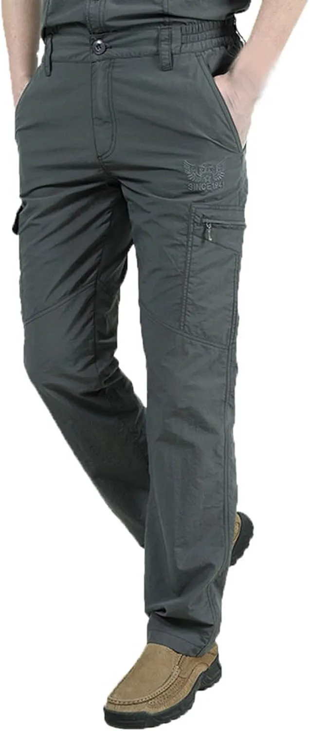 Cargo Pants for Men Relaxed Fit Stretch Cycling Joggers Athletic Trousers Causal Straight Sweatpants with Pockets