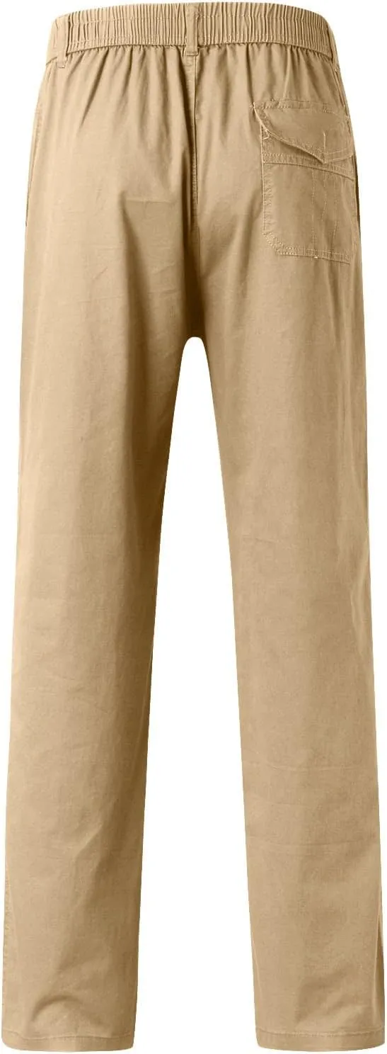 Cargo Pants for Men Relaxed Fit Trousers for Men Mens Cargo Sweatpants Drawstring Elastic Waist Straight Leg Trousers