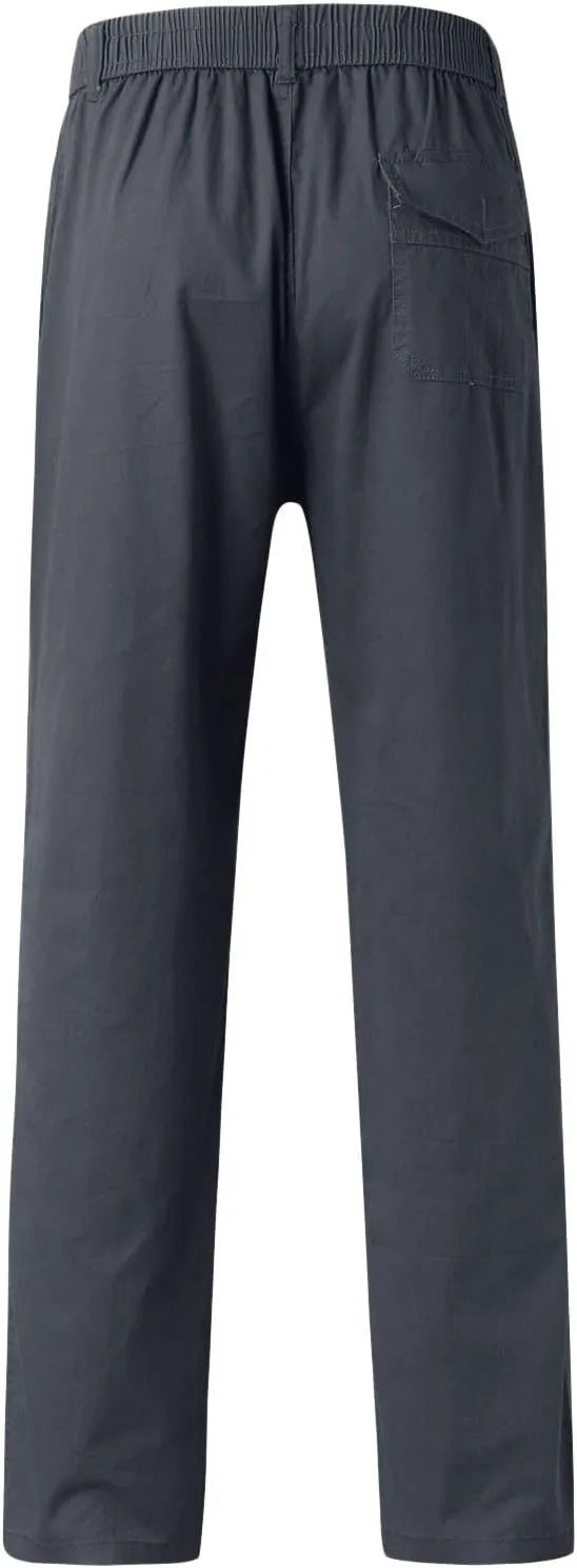 Cargo Pants for Men Relaxed Fit Trousers for Men Mens Cargo Sweatpants Drawstring Elastic Waist Straight Leg Trousers