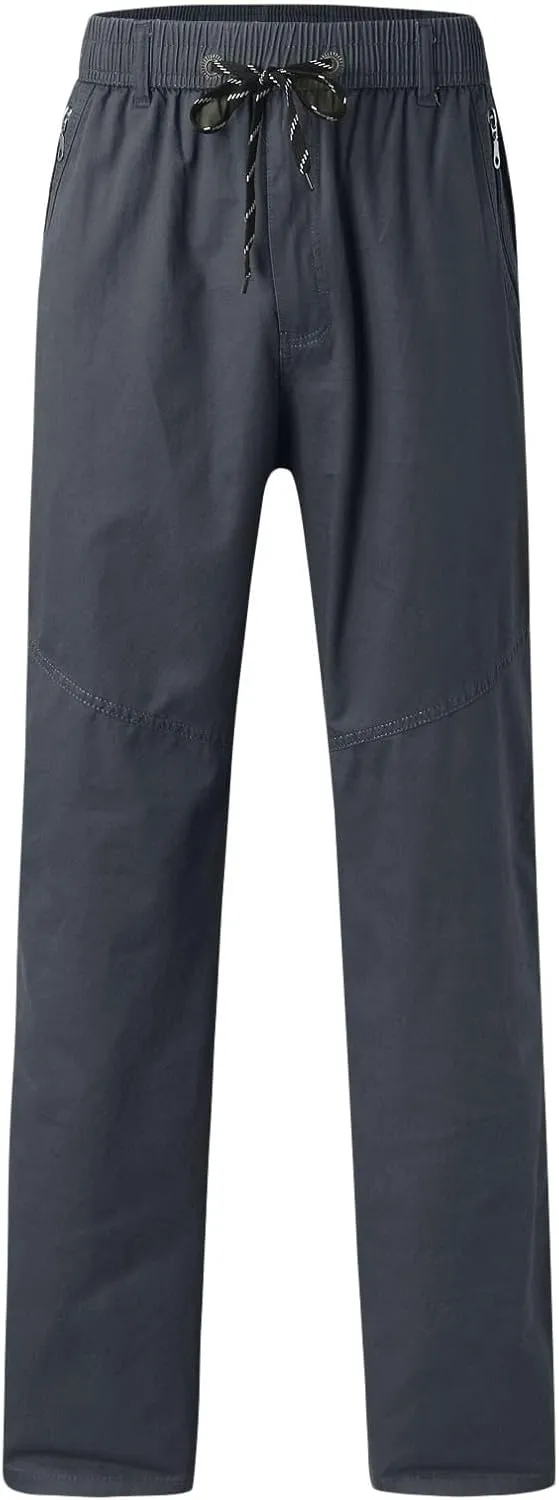 Cargo Pants for Men Relaxed Fit Trousers for Men Mens Cargo Sweatpants Drawstring Elastic Waist Straight Leg Trousers