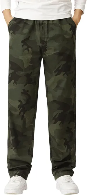 Cargo Pants for Men Relaxed Fit with Pocket Mens Casual Joggers Sweatpants Big & Tall Elastic Drawstring Sweatpants