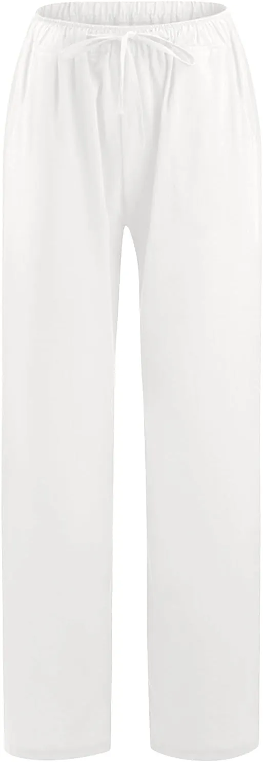 Cargo Pants for Women Winter Casual Business Slacks with Pockets Solid Color Elastic Waist