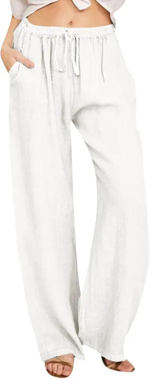 Cargo Pants for Women Winter Casual Business Slacks with Pockets Solid Color Elastic Waist