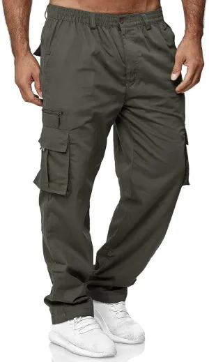 Cargo Sweatpants,Mens Relaxed Fit Cargo Pants Work Trousers Outdoor Casual Straight Sweatpants Sport Jogger Pants